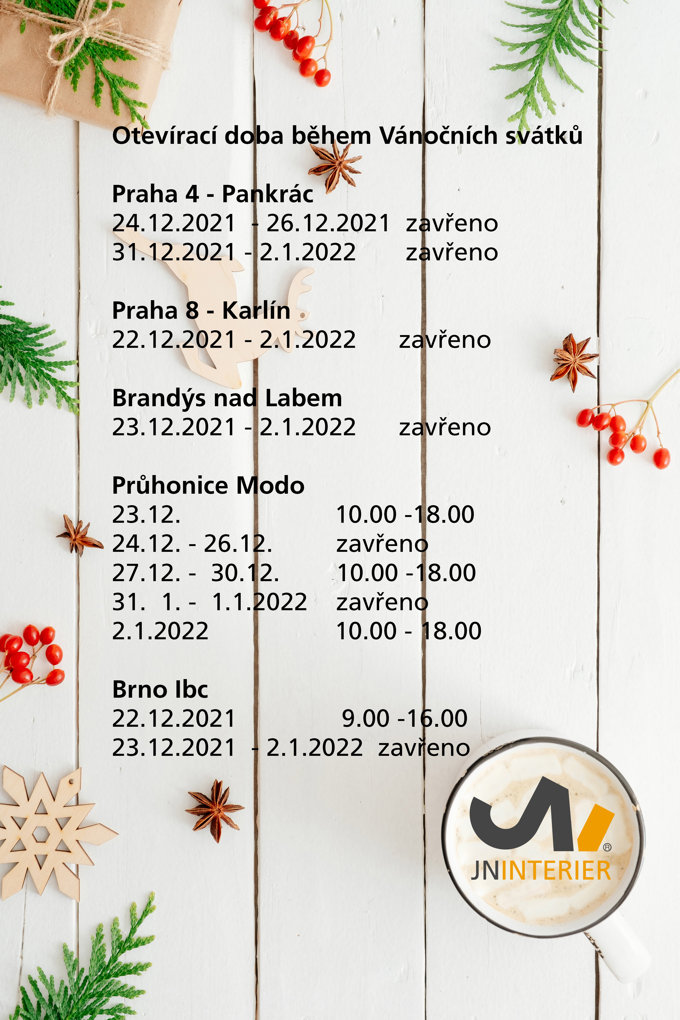 Oteviraci doba Vánoce 2022